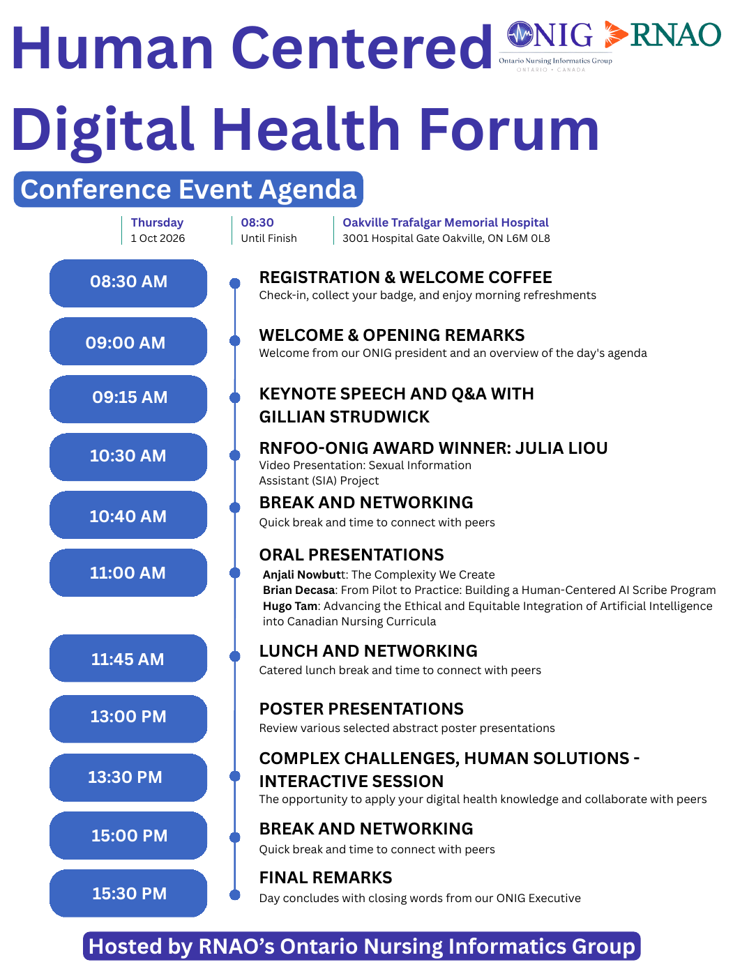 Human Centered Digital Health Forum conference agenda, October 1, 2026